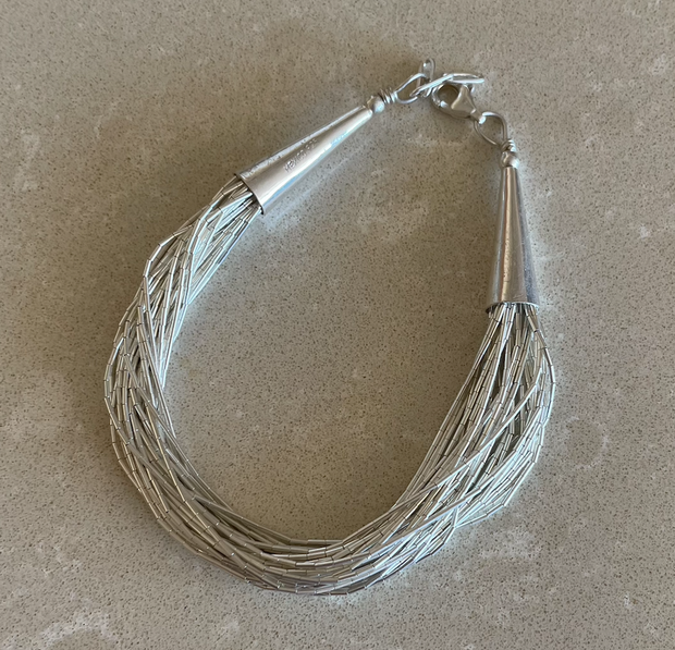 Liquid Silver Thirty-strand Bracelet
